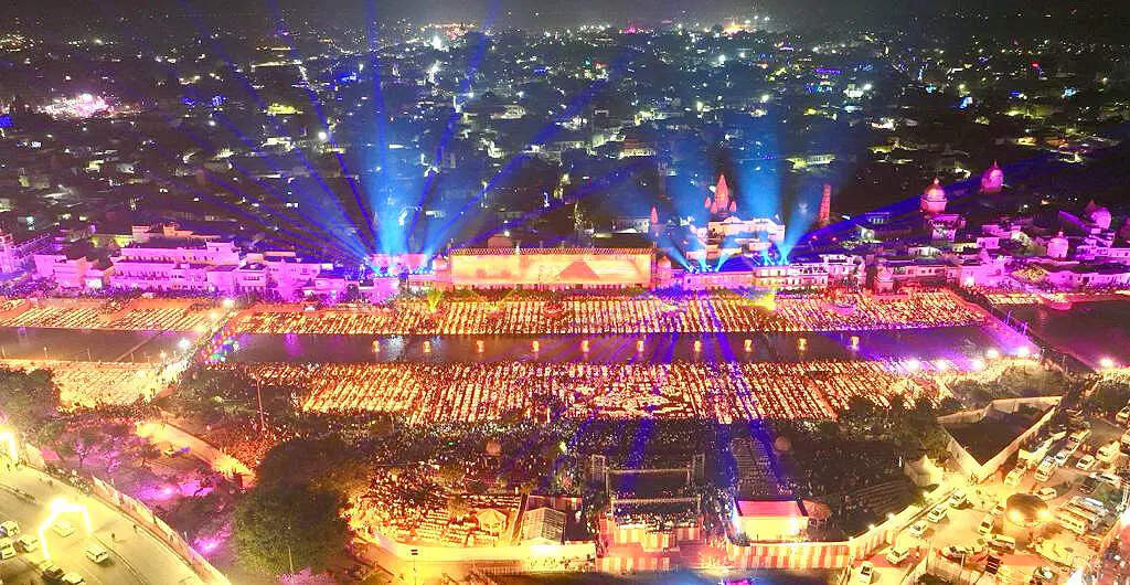 ayodhya diwali drone shot