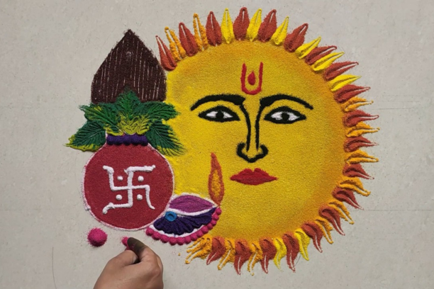 Rangoli design for Chhath