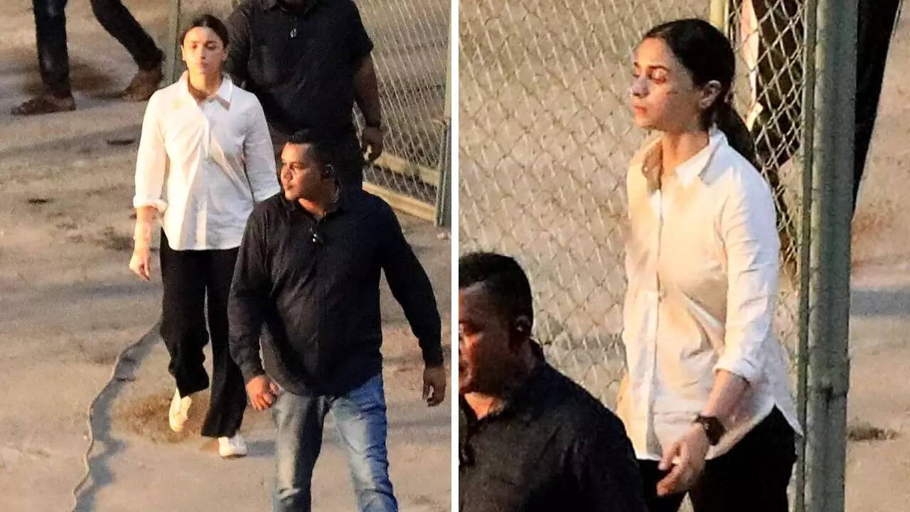 Exclusive चेहरे पर चोट लिये Jigra की शूटिंग कर रही हैं Alia Bhatt सेट से वायरल हुईं तस्वीरें