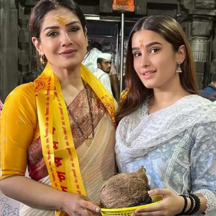 रवीना ने बेटी संग किए भीमाशंकर ज्योतिर्लिंग के दर्शन
