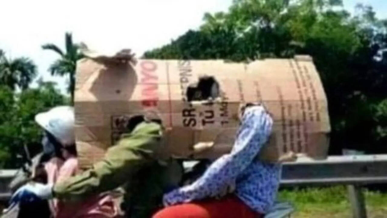 धूप से बचने का अनोखा जुगाड़