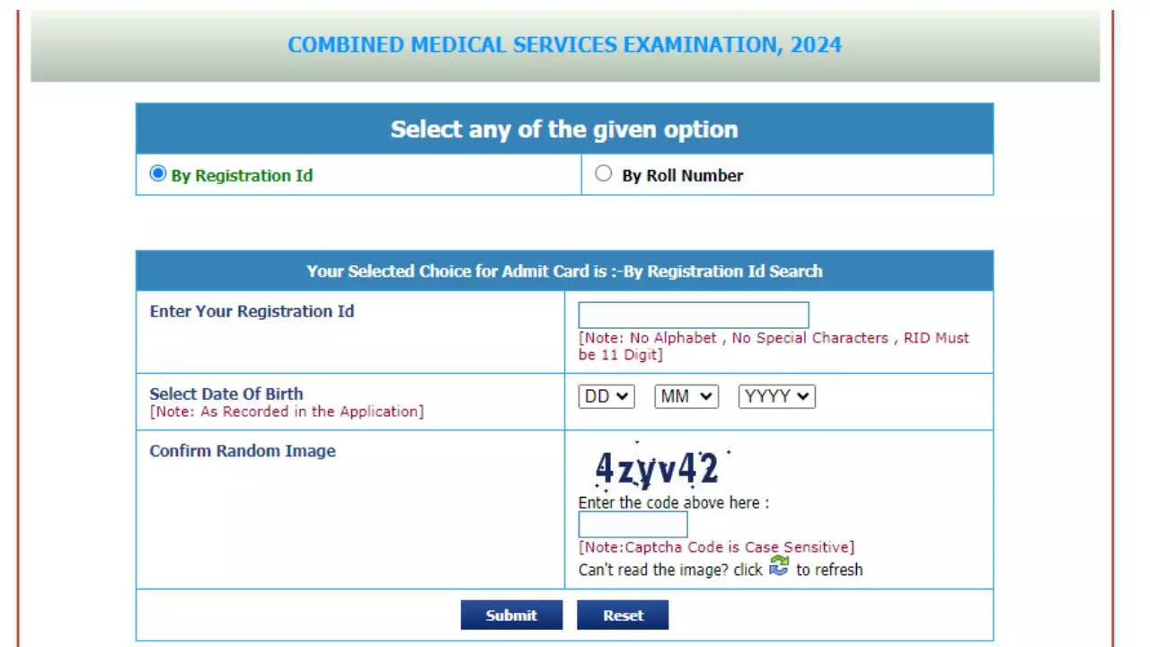 UPSC CMS Admit Card 2024 Download