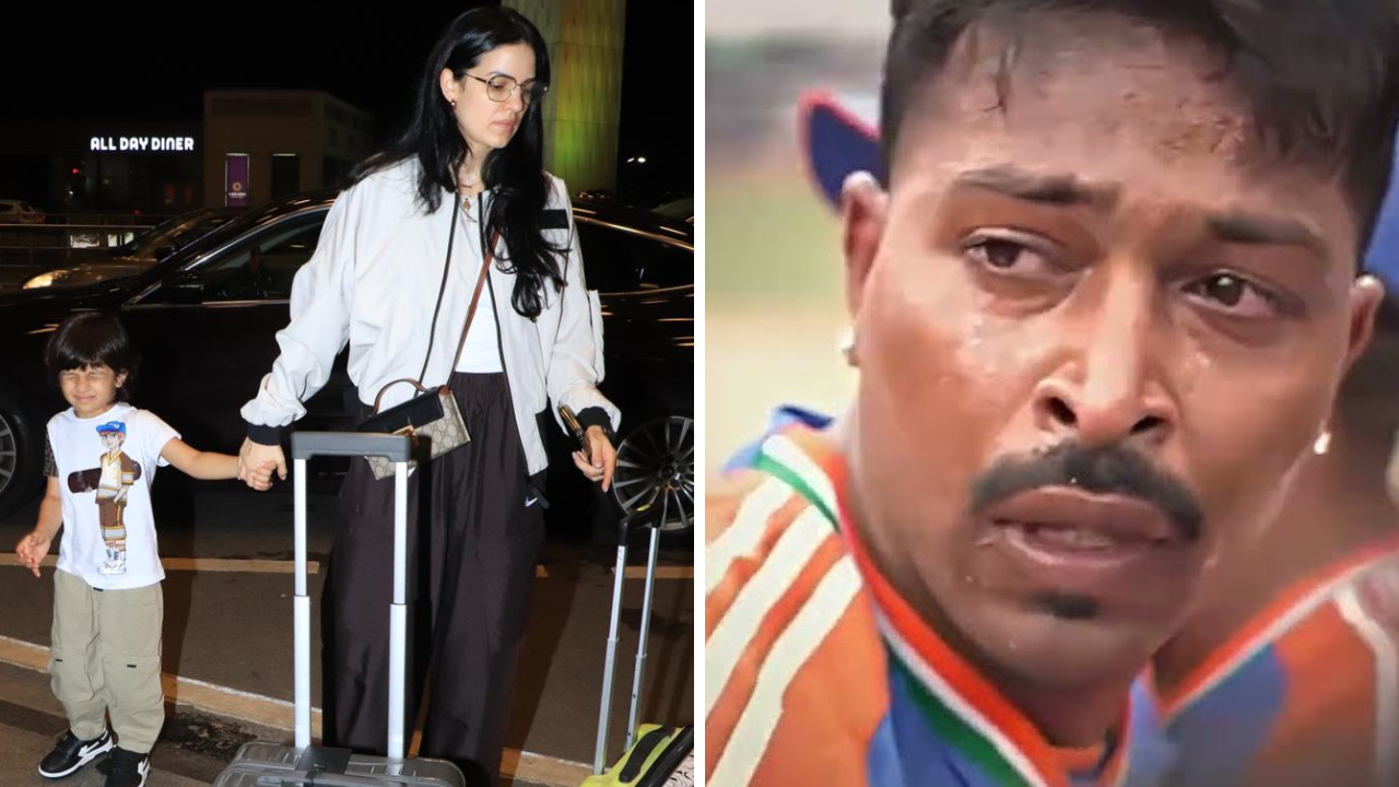 बेटे के साथ एयरपोर्ट पर दिखीं नताशा