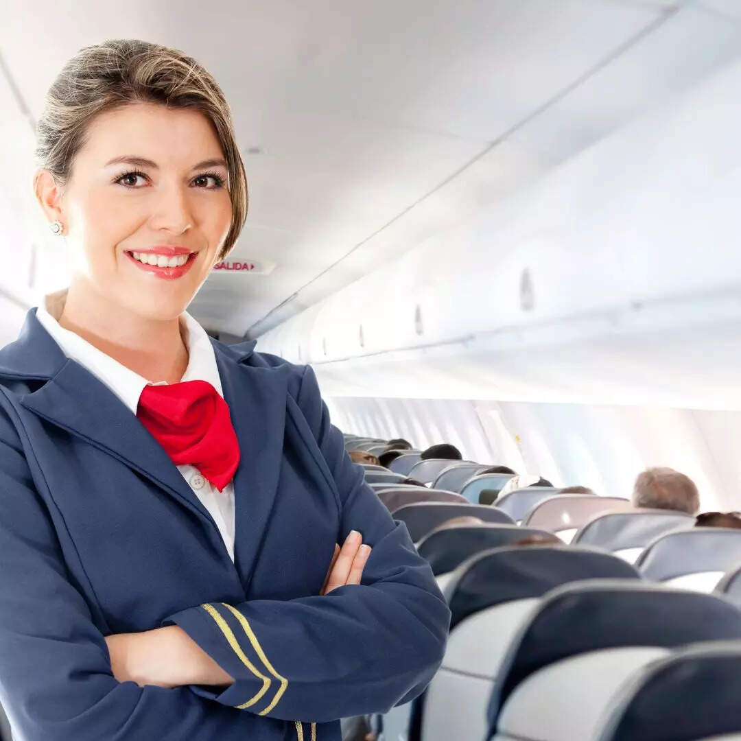 what an air hostess does after the completed the flight check here ...