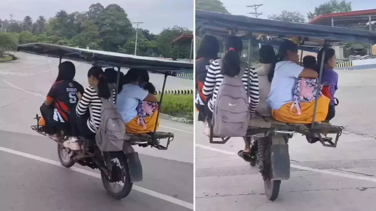 जुगाड़ से बाइक को बना दिया रथ जैसा वाहन