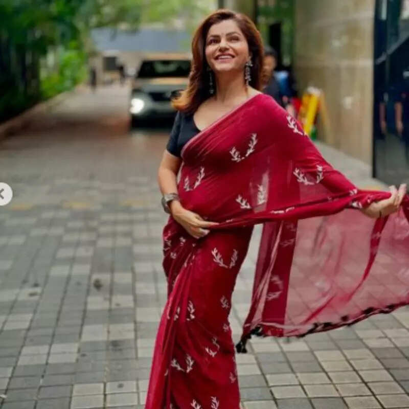 लाल साड़ी पहन बेहद खूबसूरत लगीं रुबीना दिलैक