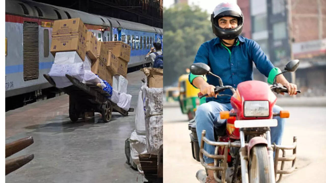 ट्रेन से बाइक पार्सल