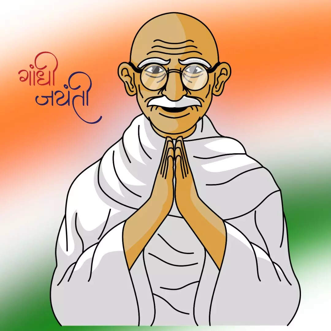 Gandhi Jayanti Drawing for Students