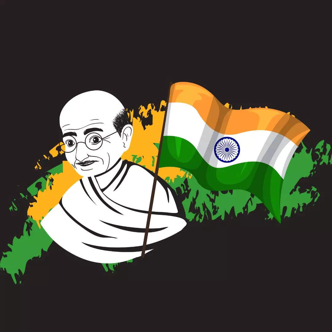 Gandhi Jayanti Drawing for School Kids