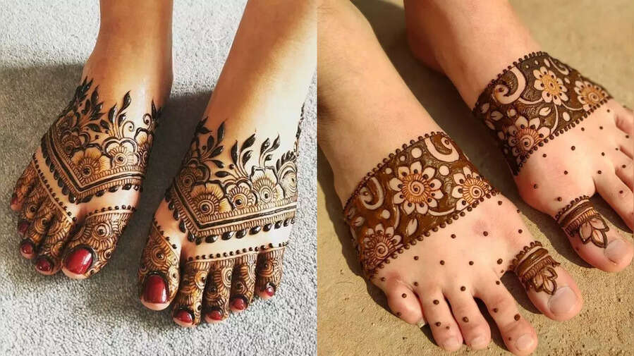 Mehndi Design For Karwachauth पैर की मेहंदी के डिजाइन्स