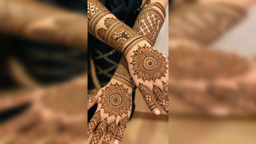 Karwachauth Gol Tikki Mehndi Designs गोल टिक्की मेहंदी डिजाइन फोटो