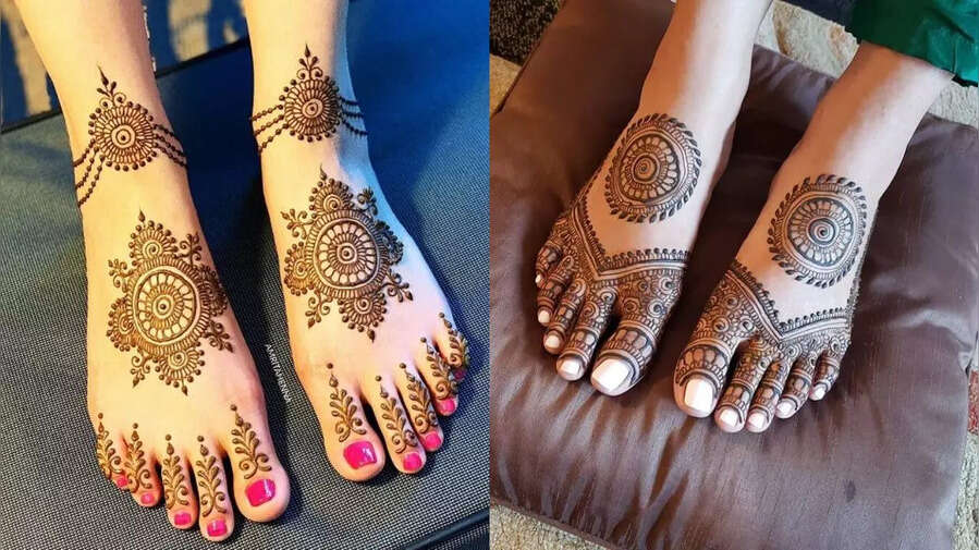 Leg Mehndi Designs पैर की आसान मेहंदी फोटो 
