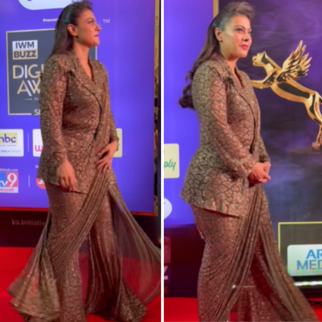 पैंट पर चढ़ाई साड़ी