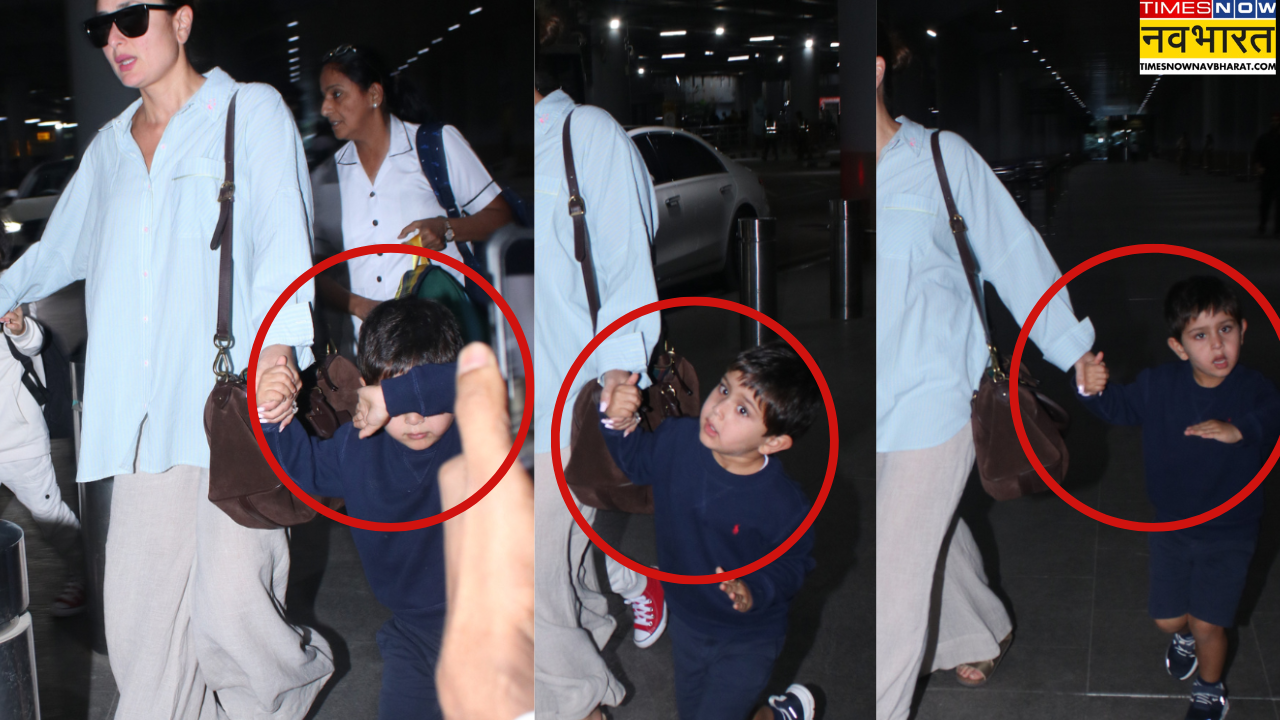 मां Kareena Kapoor का हाथ छुड़ाकर पैपराजी के सामने अजीब-अजीब शक्लें बनाने लगा बेटा Jeh