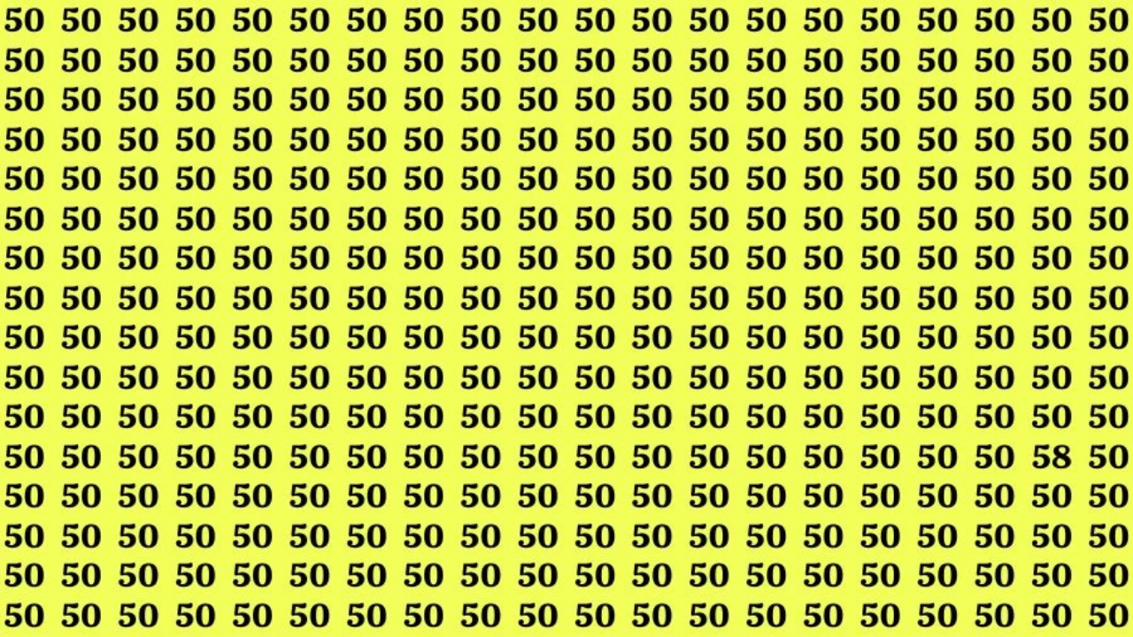हालांकि आपको की 50 की भीड़ में 58 ढूंढ़ना है।