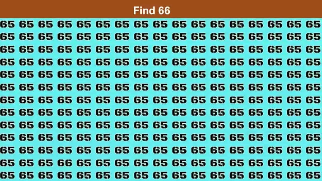 हालांकि 65 की भीड़ में आपको 66 की खोज करनी है।