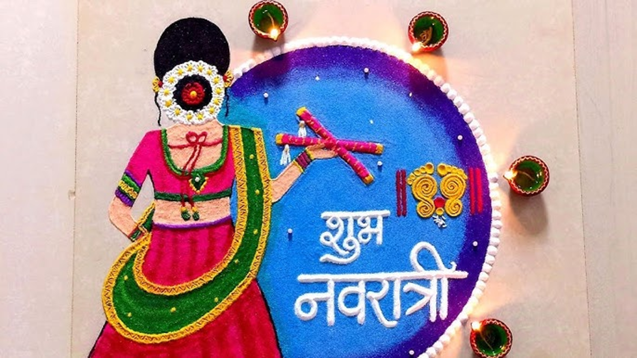 shubh navratri rangoli design
