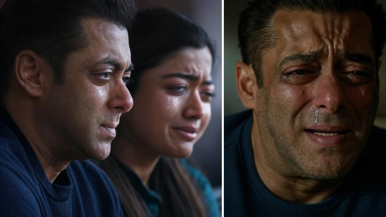 पैरेलल वर्ल्ड में रश्मिका संग आंसू बहाते दिखे सलमान खान मनाया सिकंदर का शोक
