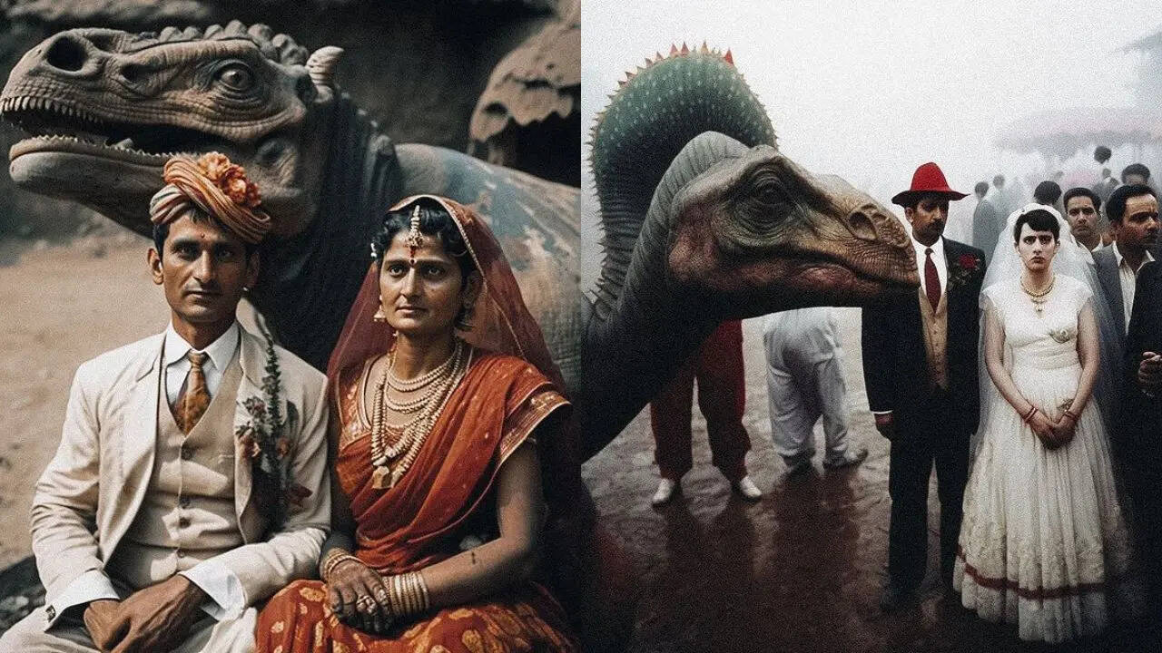 शादी में पहुंचे डायनासोर