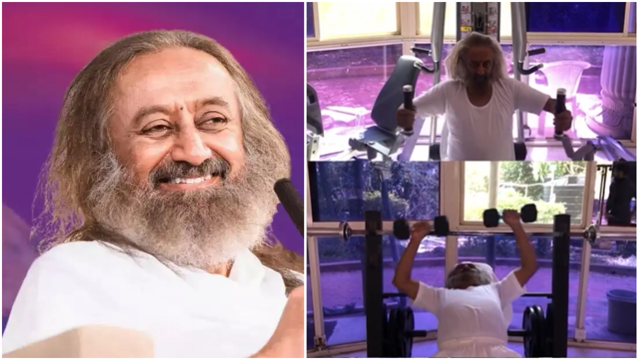 68 साल की उम्र में भी जिम में पसीना बहा रहे श्री श्री रविशंकर फिटनेस में दे रहे जवानों को भी मात
