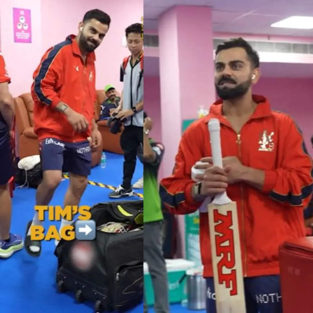 टिम के किट बैग में विराट का बैट