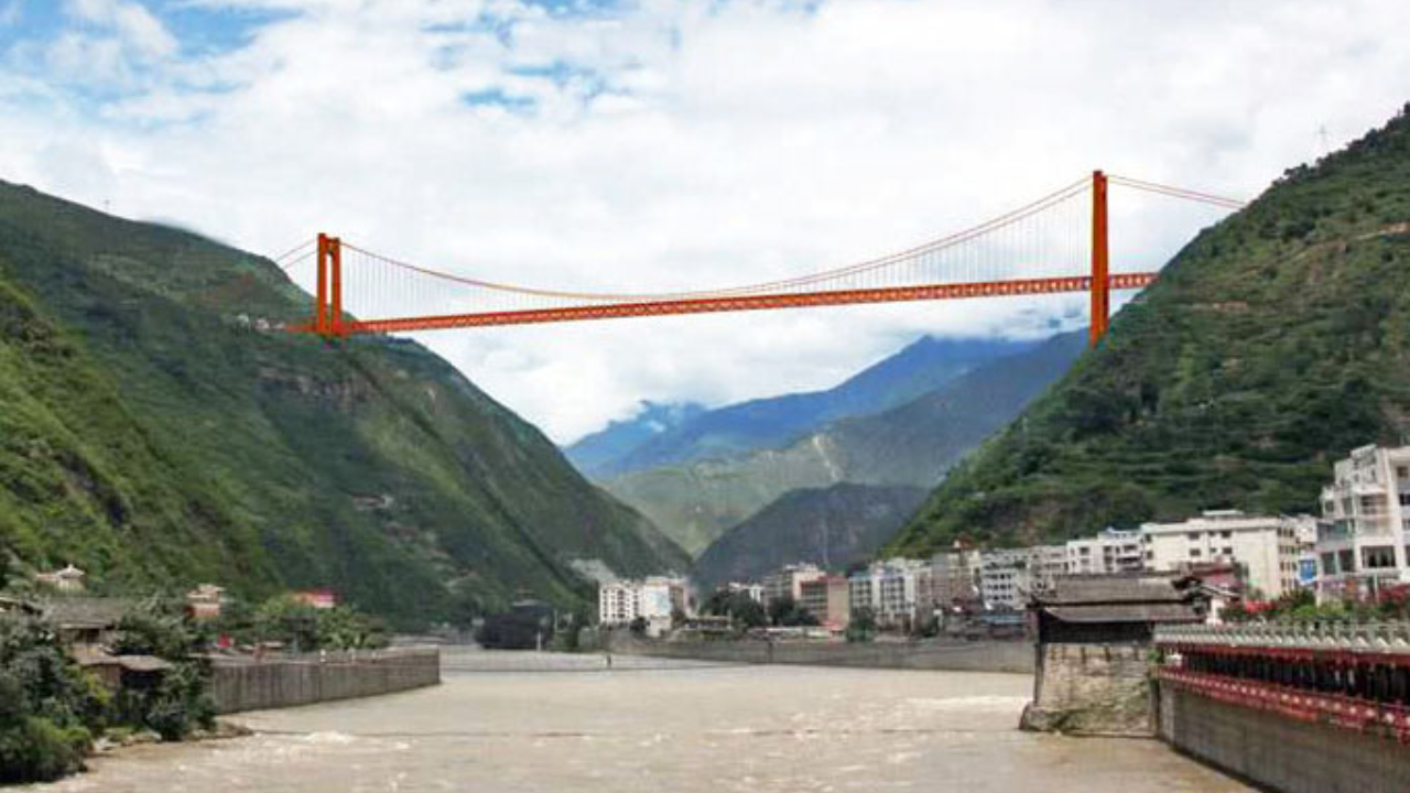 दादूहे रेलवे ब्रिज चुआनजांग - 380 मीटर Daduhe Railway Bridge Chuanzang