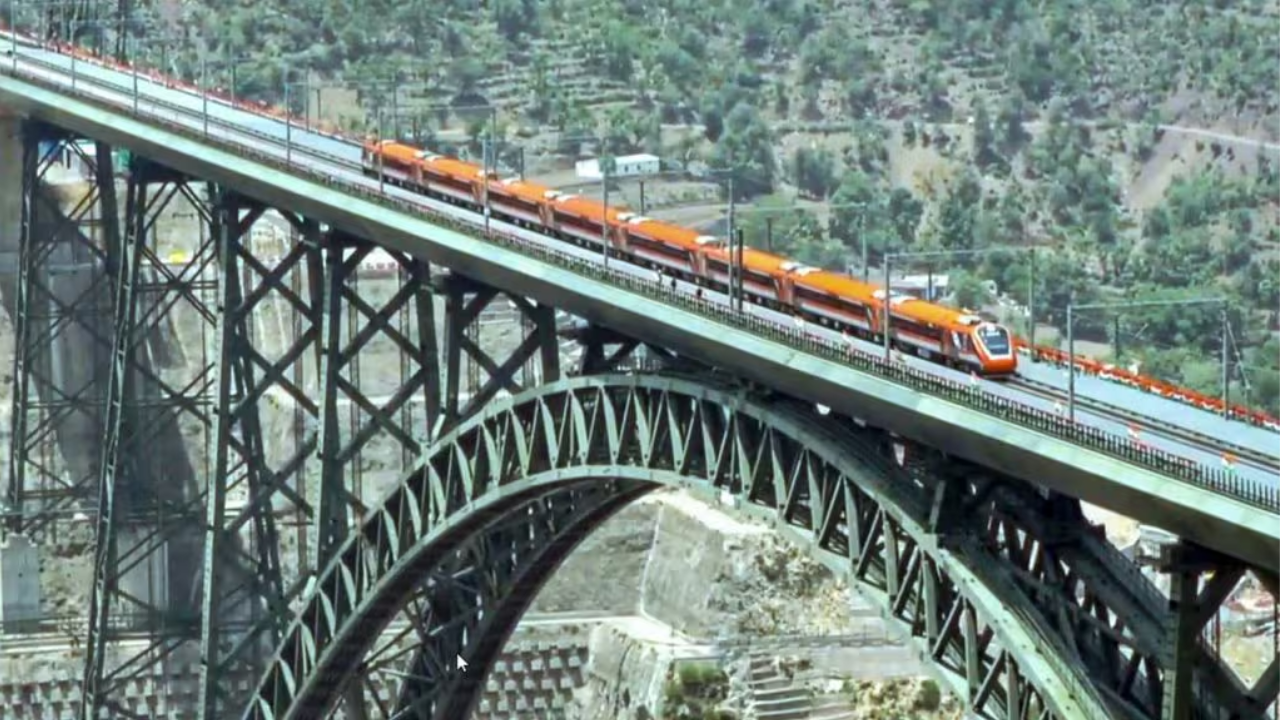 चिनाब रेलवे ब्रिज - 359 मीटर Chenab Railway Bridge