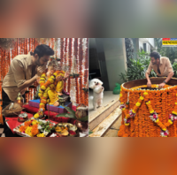 कार्तिक आर्यन ने घर पर ही किया गणपति बप्पा का विसर्जन एक्टर के डॉग कटोरी के अंदाज ने खींचा ध्यान
