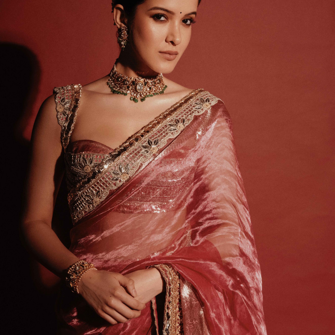 जरी टिशू साड़ी