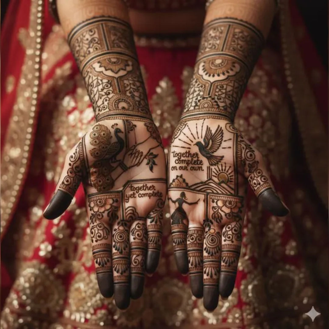 Karva Chauth Peacock Mehndi Design  मोर-चिड़िया वाली मेहंदी