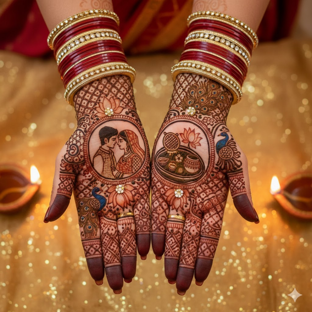 मोर वाली मेहंदी का डिजाइन