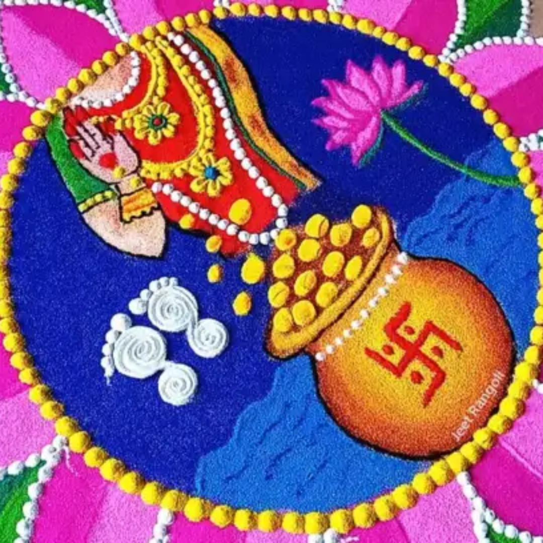 माता लक्ष्मी वाली रंगोली