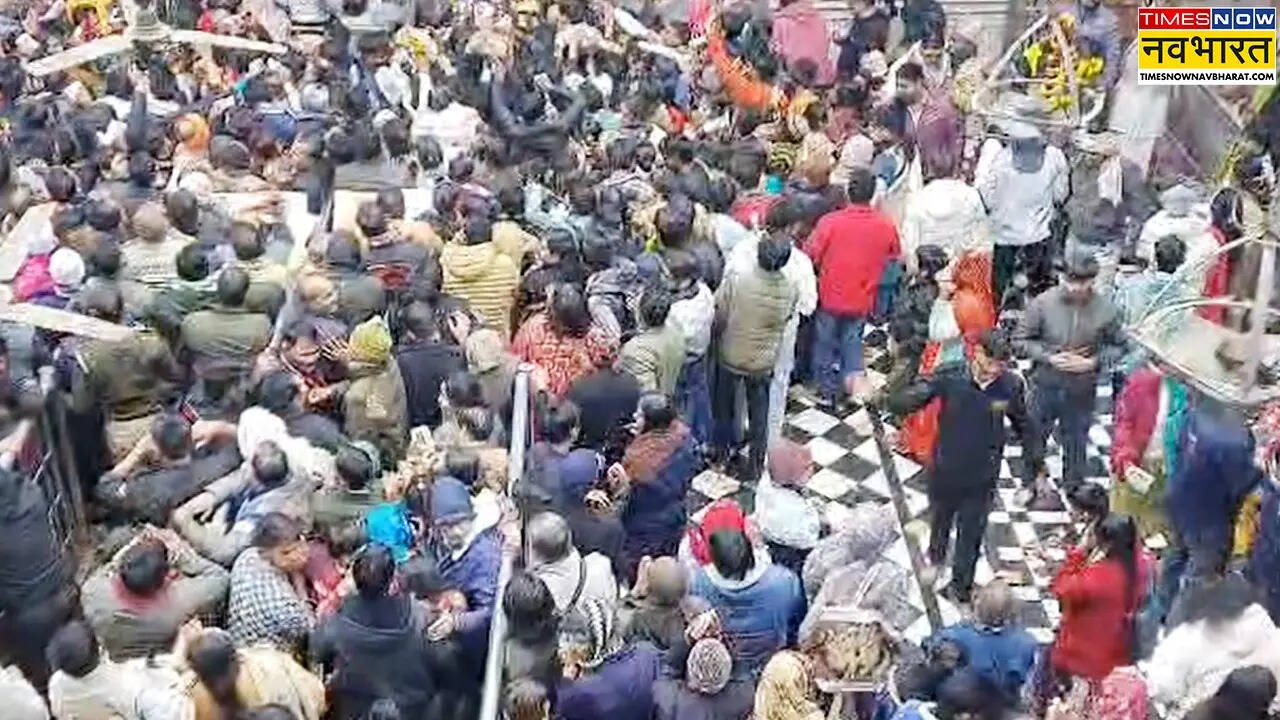 दर्शन के लिए उमड़ा भक्तों का जलूस