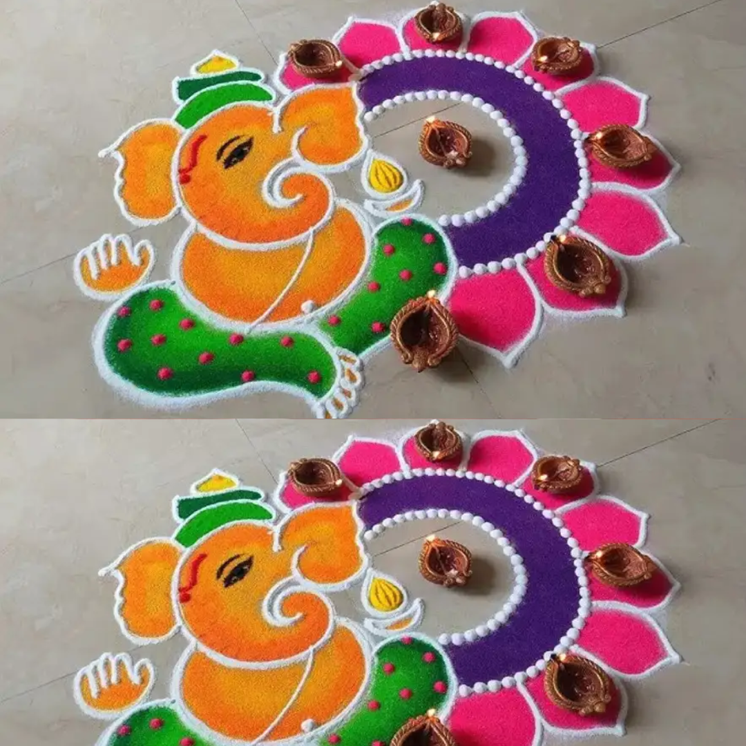 सिंपल रंगोली डिजाइन