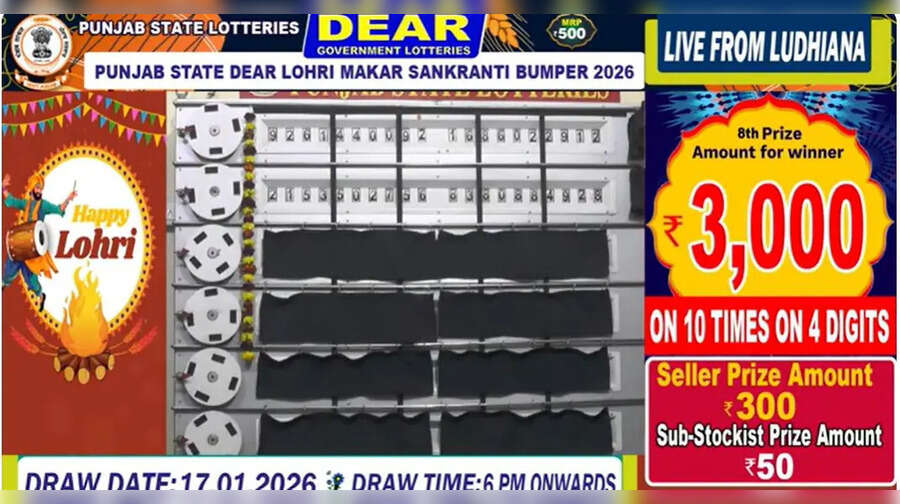 Punjab Lohri Makar Sankranti Bumper Lottery Result 2026 पंजाब स्टेट लोहरी मकर संक्रांति बम्पर LIVE किस टिकट को मिला आठवां पुरस्कार