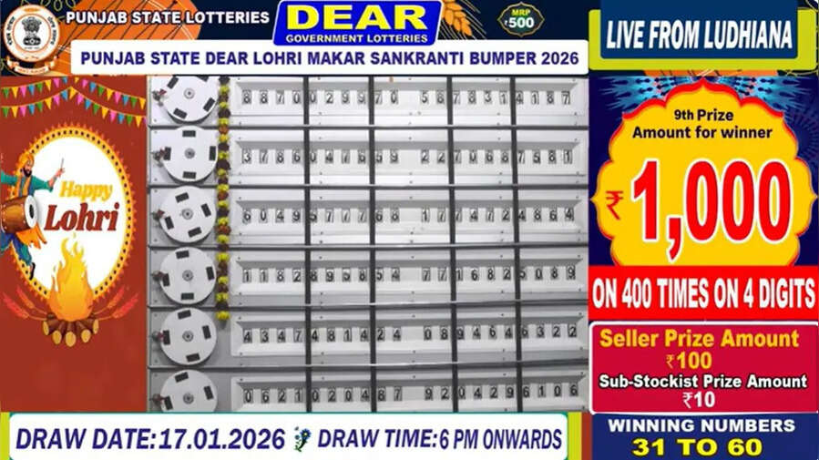 Punjab Lohri Makar Sankranti Bumper Lottery Result 2026 पंजाब स्टेट लोहरी मकर संक्रांति बम्पर LIVE किस टिकट को मिला नौवां पुरस्कार दूसरी सूची