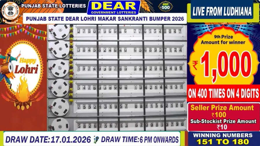 Punjab Lohri Makar Sankranti Bumper Lottery Result 2026 पंजाब स्टेट लोहरी मकर संक्रांति बम्पर LIVE किस टिकट को मिला नौवां पुरस्कार पांचवीं सूची
