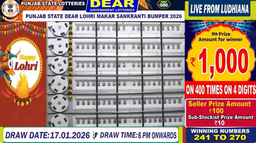 Punjab Lohri Makar Sankranti Bumper Lottery Result 2026 पंजाब स्टेट लोहरी मकर संक्रांति बम्पर LIVE किस टिकट को मिला नौवां पुरस्कार आठवीं सूची