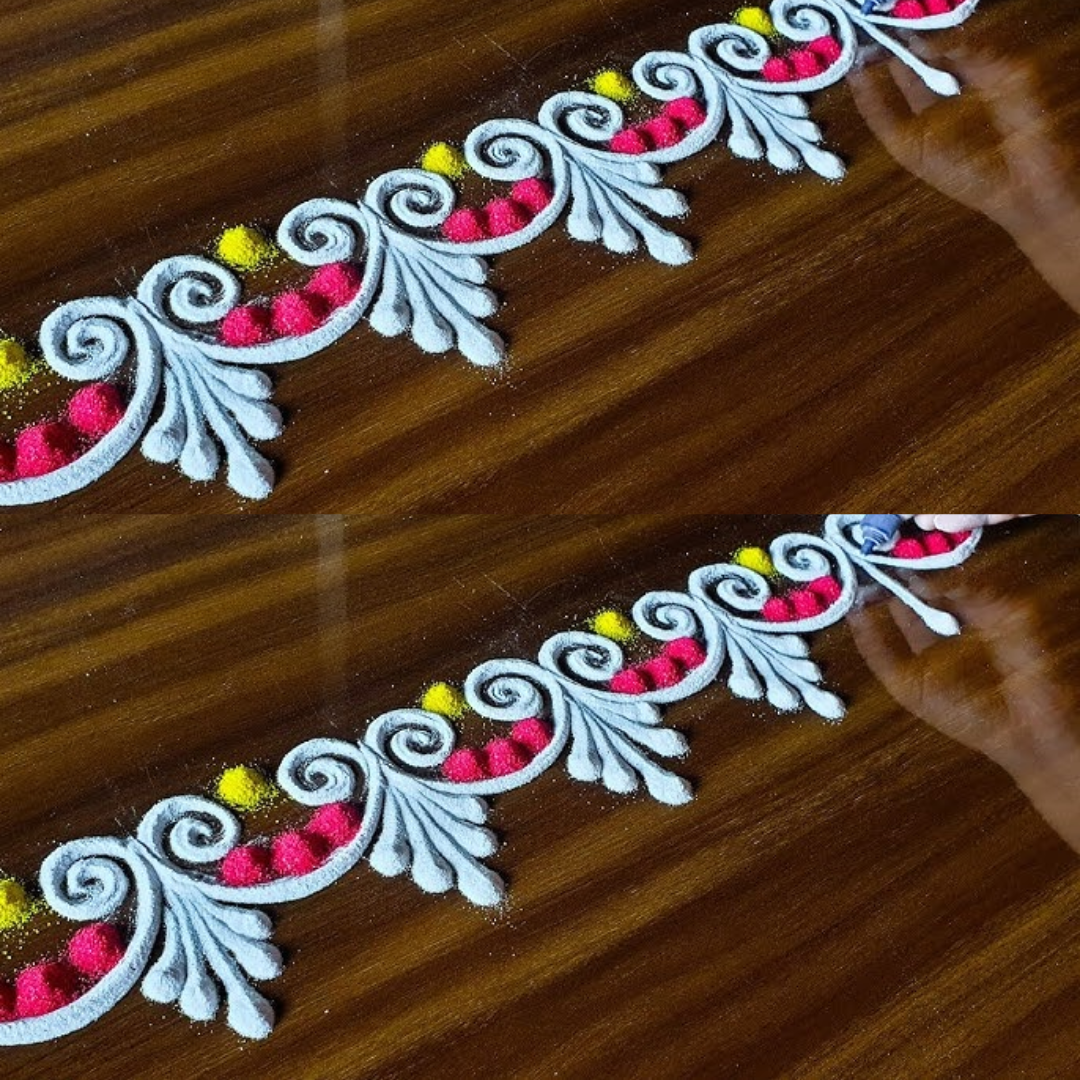 सिंपल बॉर्डर रंगोली डिजाइन