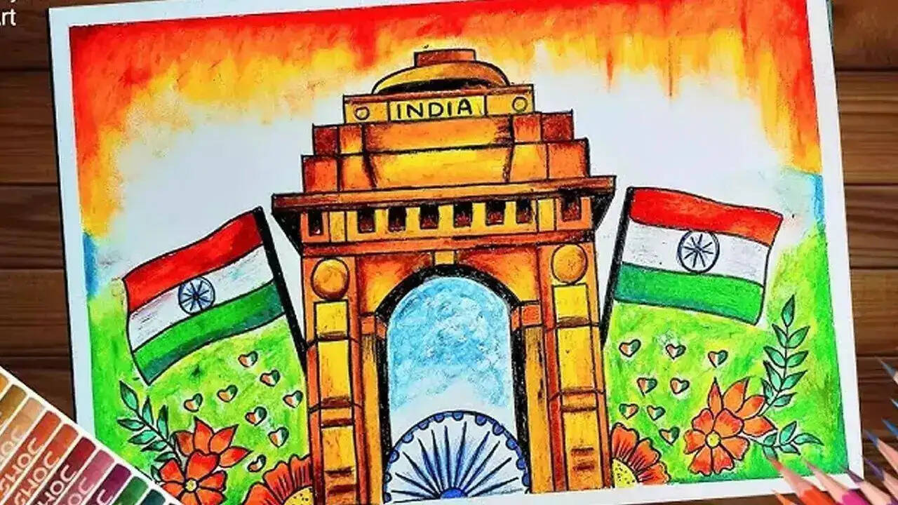 republic day 2026 drawing easy and beautiful for kids gantantra divas ...