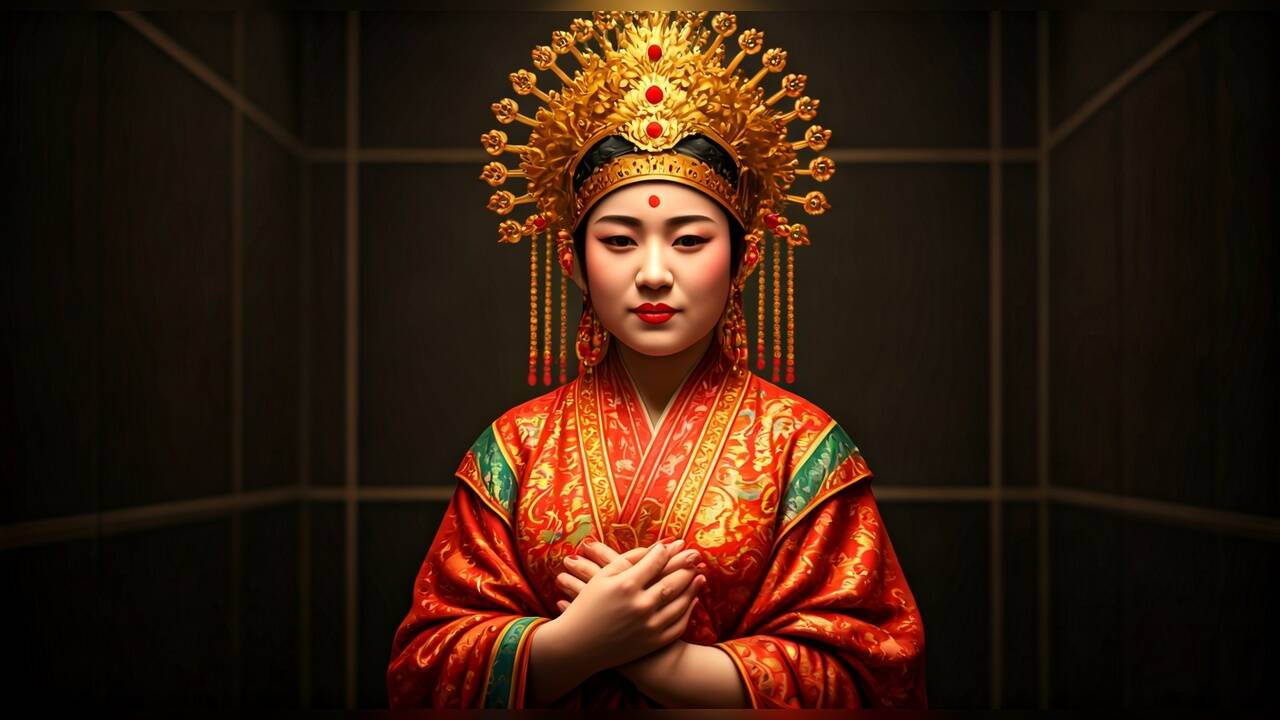 China people Worship Toilet Goddess with straw effigies rituals during ...