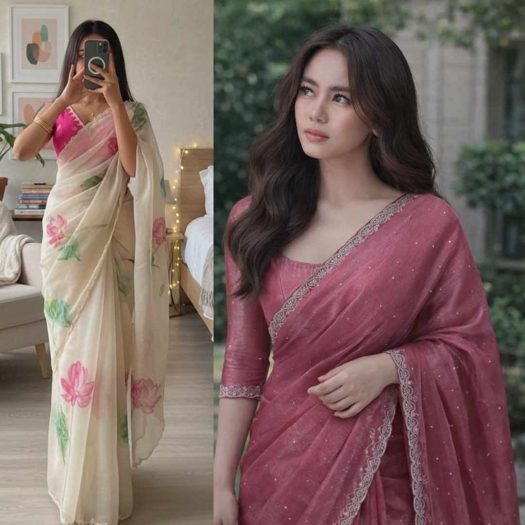 ऑर्गेंजा साड़ी