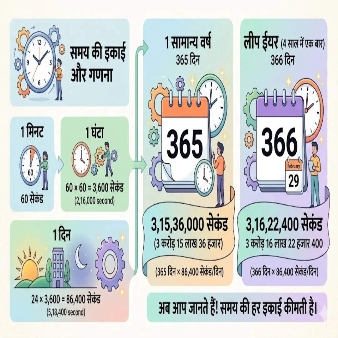 1 साल में कितने सेकंड?