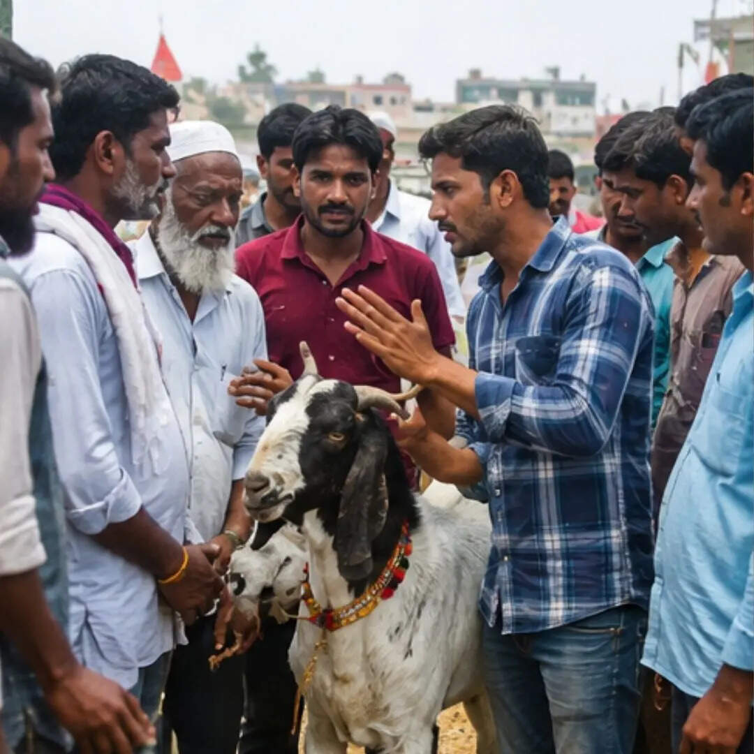 अपने बकरों को बेचने के लिए दूर-दूर से पहुंचे पशुपालक
