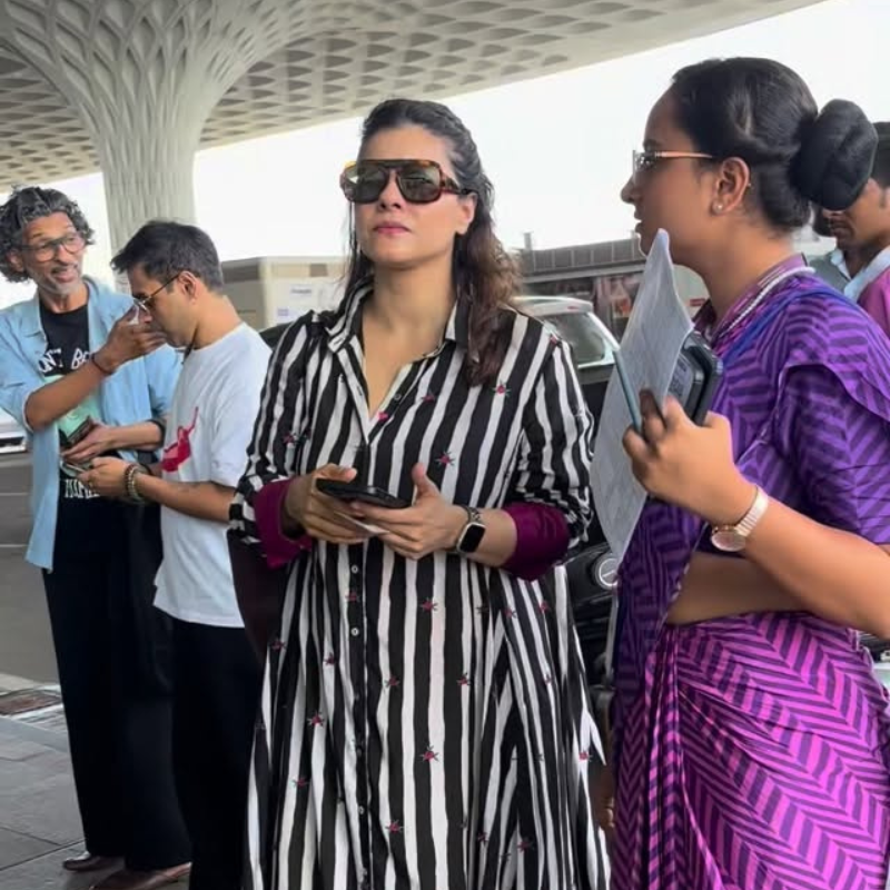 एयरपोर्ट पर स्पॉट हुईं काजोल