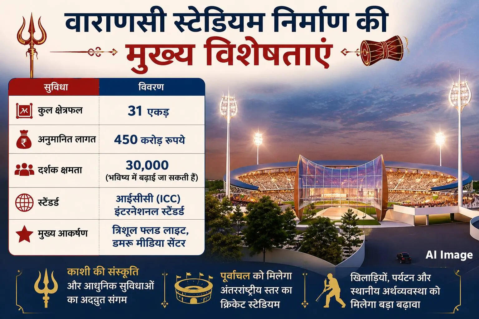 Varanasi Stadium AI Image