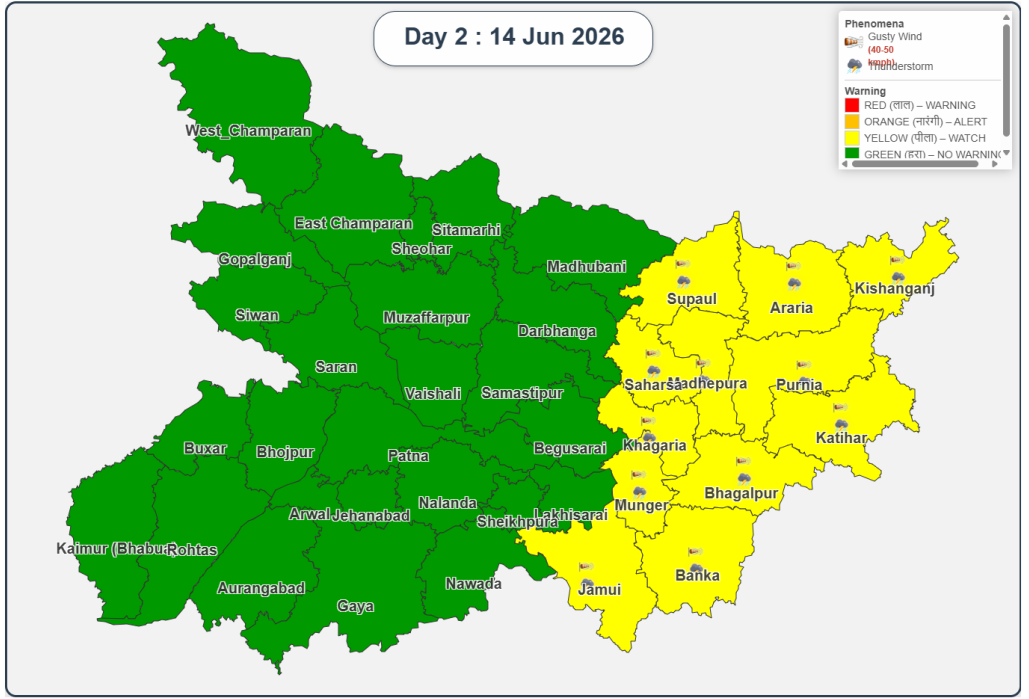 Bihar Weather Alert Today