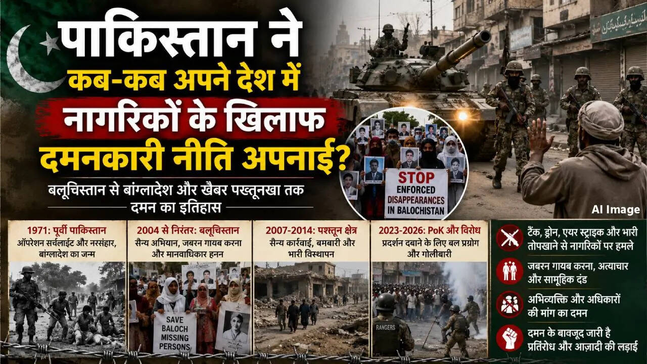 पाकिस्तान की दमनकारी नीति बहुत पुरानी है