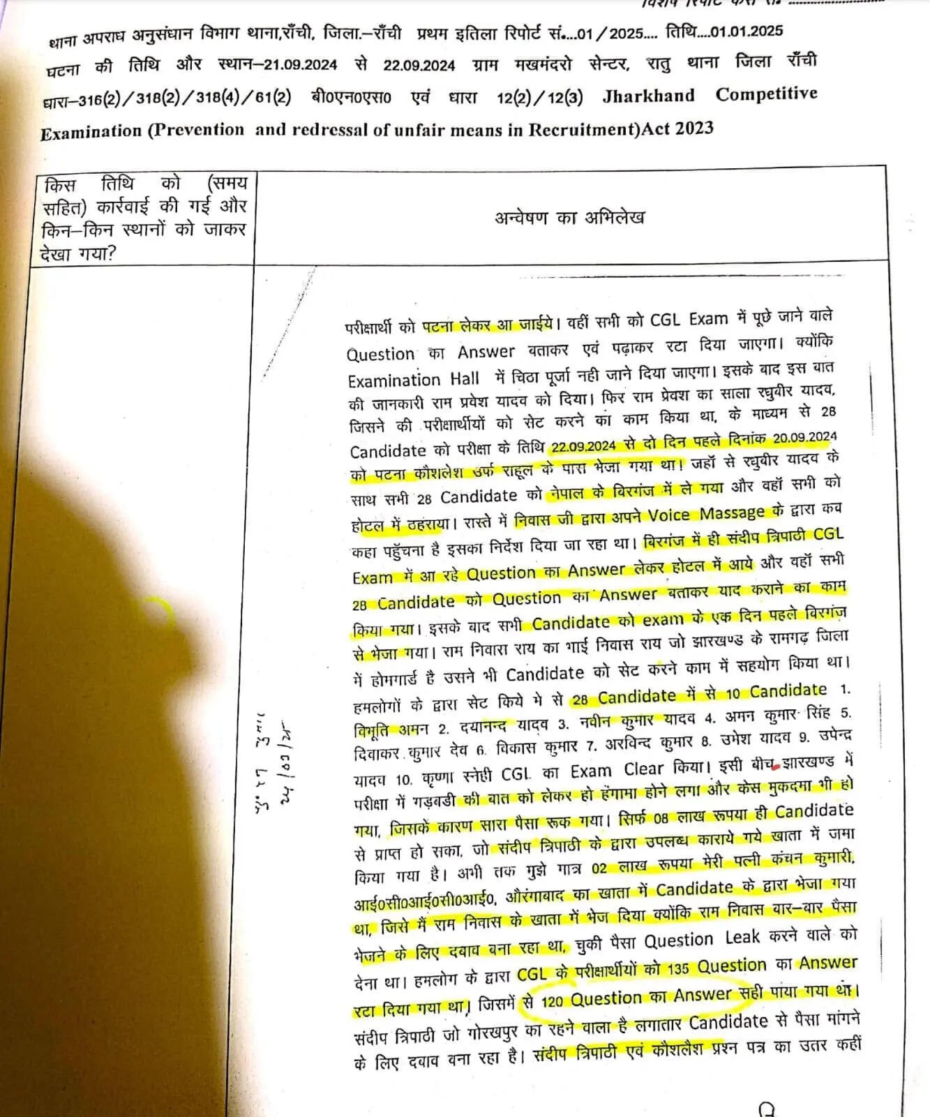 सीआईडी की रिपोर्ट