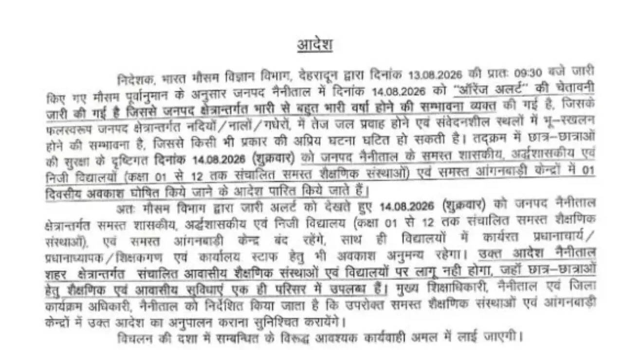 Uttarakhand School closed Notice